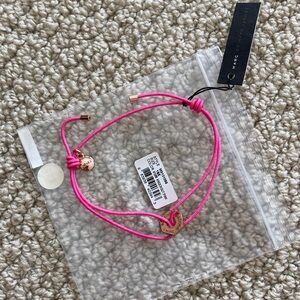 NEW Marc by Marc Jacobs Threaded Bracelet Knockout Pink Hot Rose Gold Hardware
